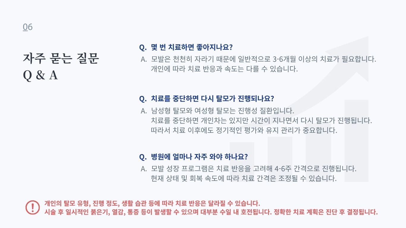 탈모 성장 프로그램 치료 횟수와 효과에 대한 FAQ 안내