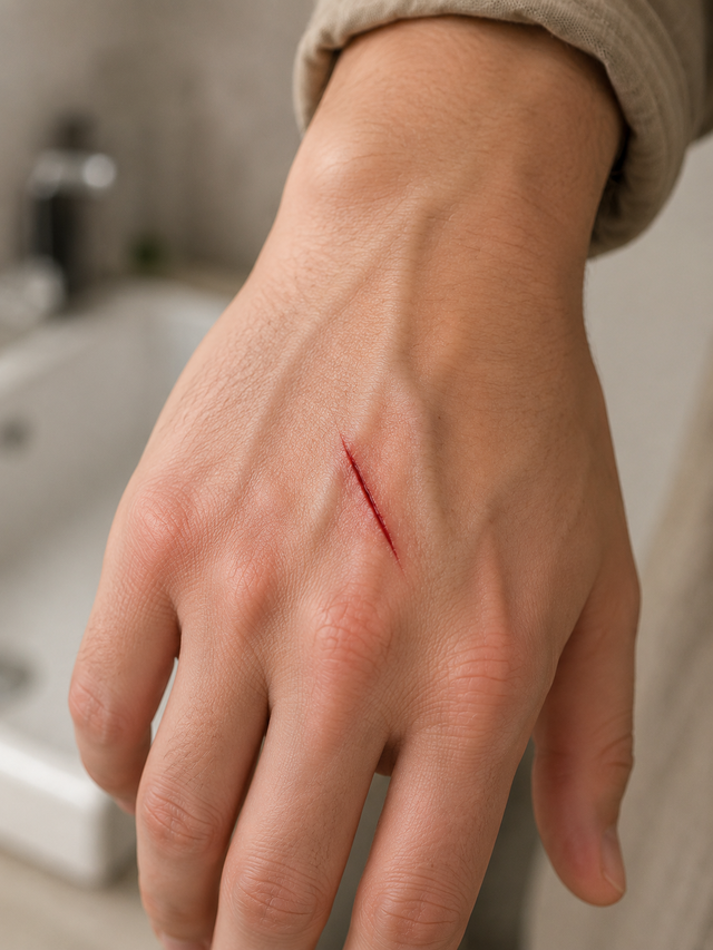 Cuts from glass or sharp objects
