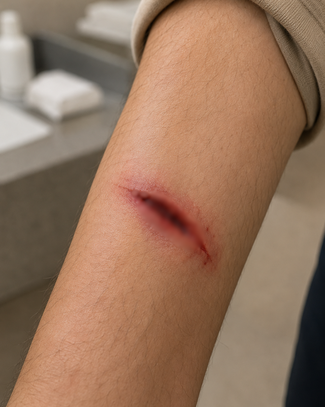 Open wound with separated edges