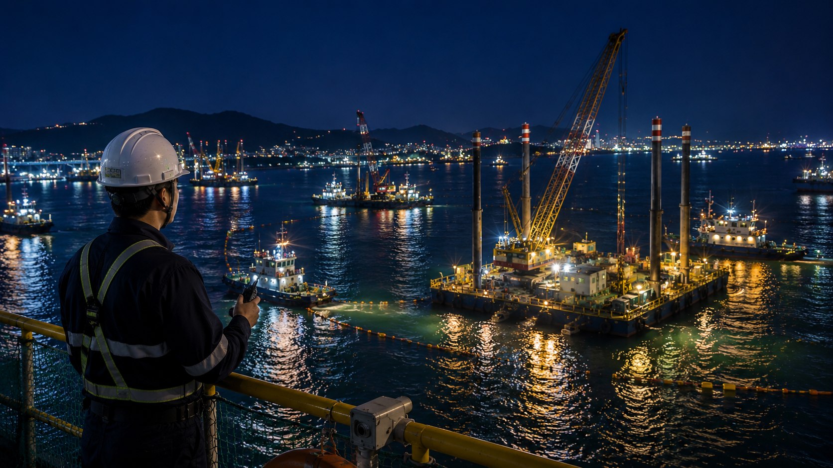 Day and night site monitoring image
