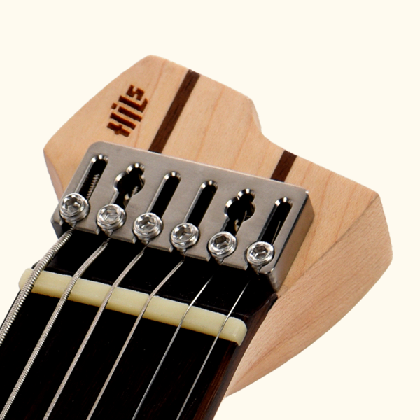 Titanium locking headpiece on the Hex Guitars HN3 BAR S/MDP