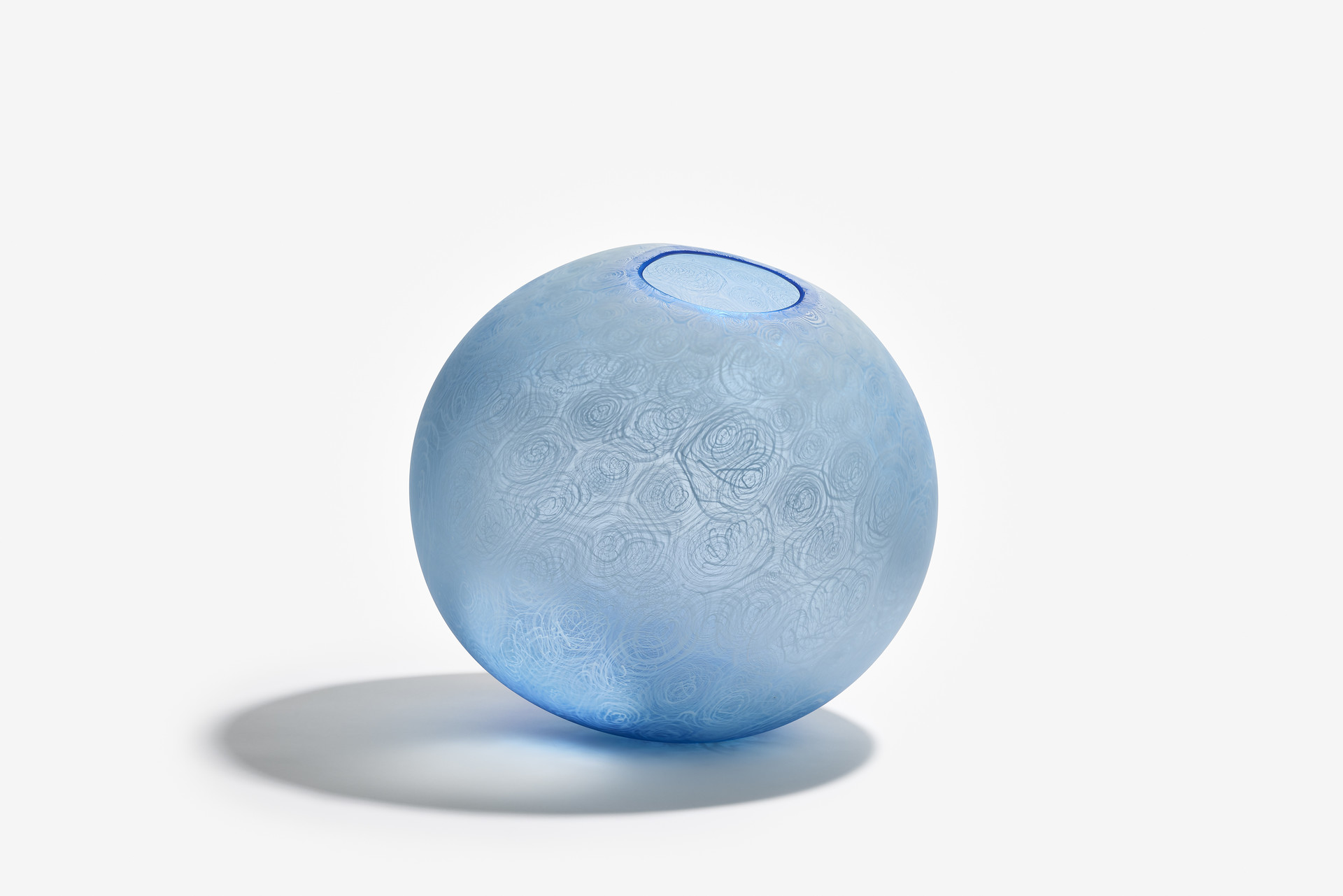 Silent Orbit 고요한 궤도 / 2026 / Blown, sandblasted and acid polished glass / 39h x 42w x 42d cm