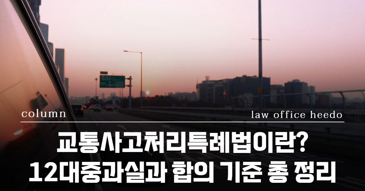 교통사고처리특례법, 교통사고 변호사, 교통사고전문변호사, 12대중과실 변호사, 12대중과실 합의