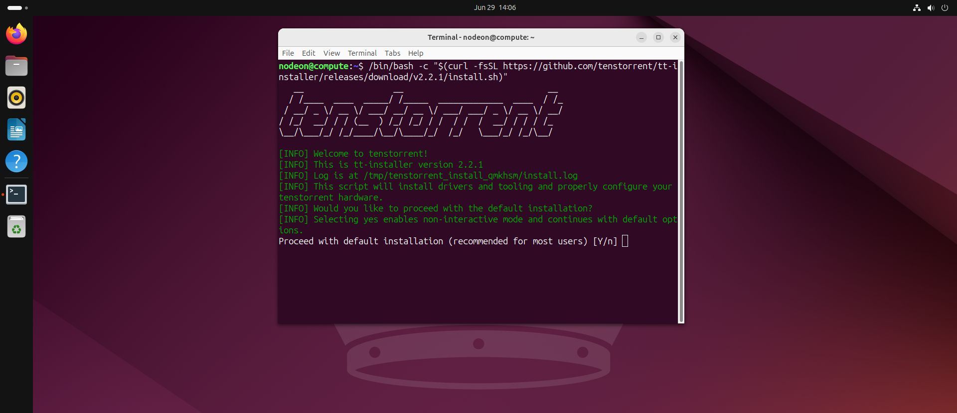 Tenstorrent 세팅을 위한 Ubuntu 터미널 