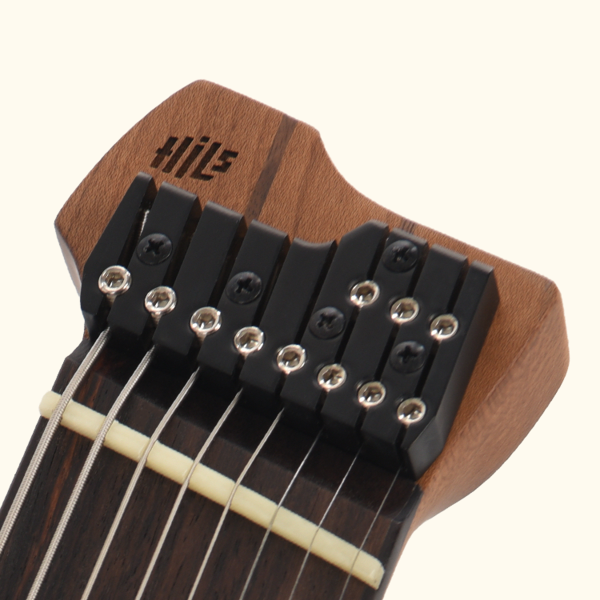 8-string locking headpiece on the Hex Guitars HZ8 S/BK