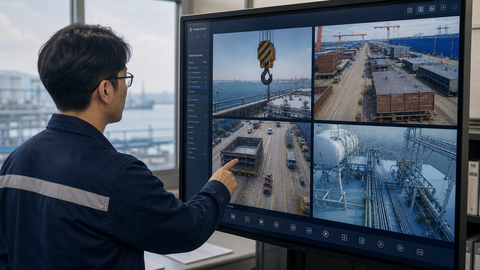 Hyundai Heavy Industries shipyard real-time DB update screen
