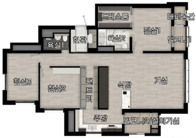 세대안내 - 120㎡C 주방특화 평면도