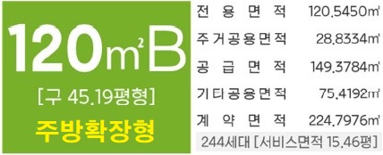 세대안내 - 120㎡B 주방확장형 플랜
