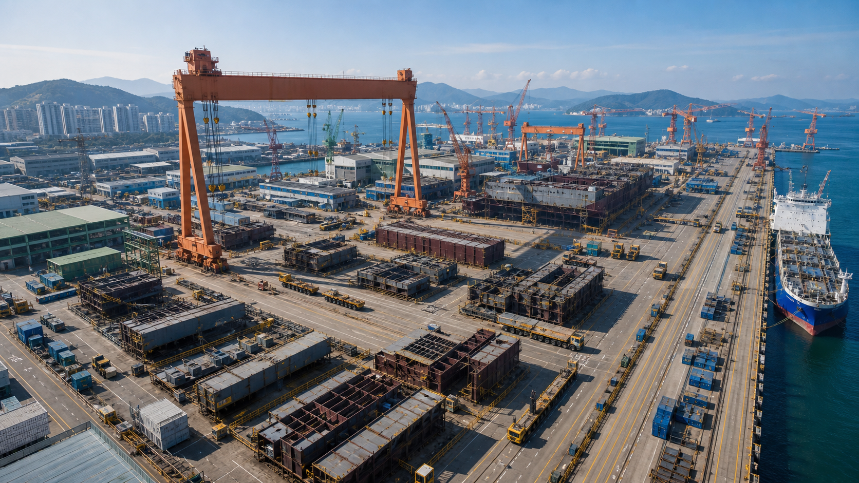 Hyundai Heavy Industries shipyard operation monitoring digital twin portfolio image