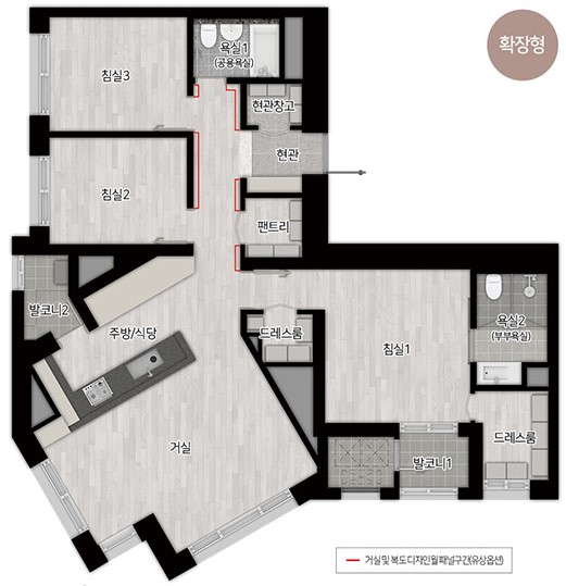 세대안내 - 아파트 84㎡B 평면도