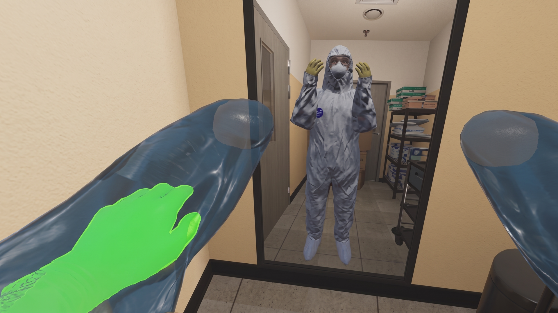 환자 상태 체크 VR 화면