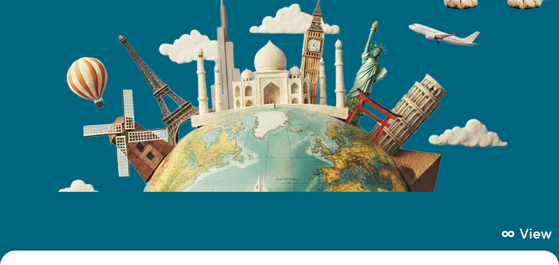 Image: A Globe Featuring Landmarks from Around the World
