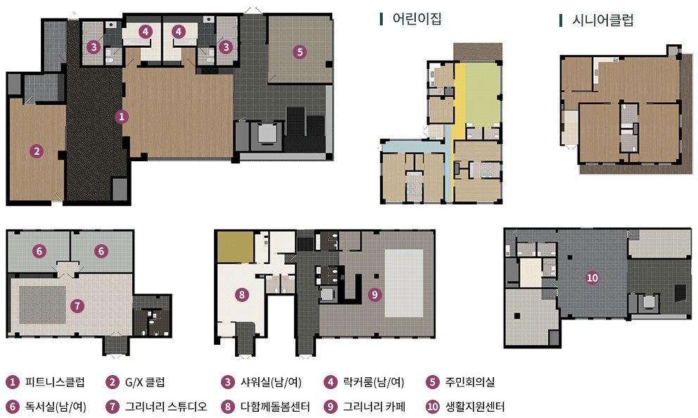 커뮤니티 GREENERY LOUNGE 평면도