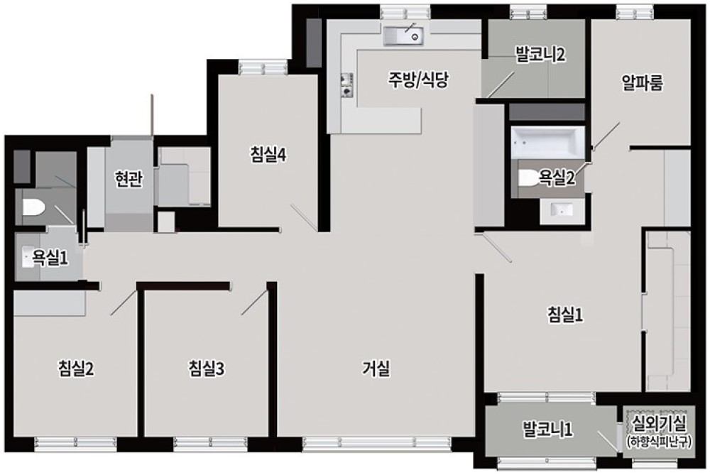 세대안내 - 110㎡A 평면도