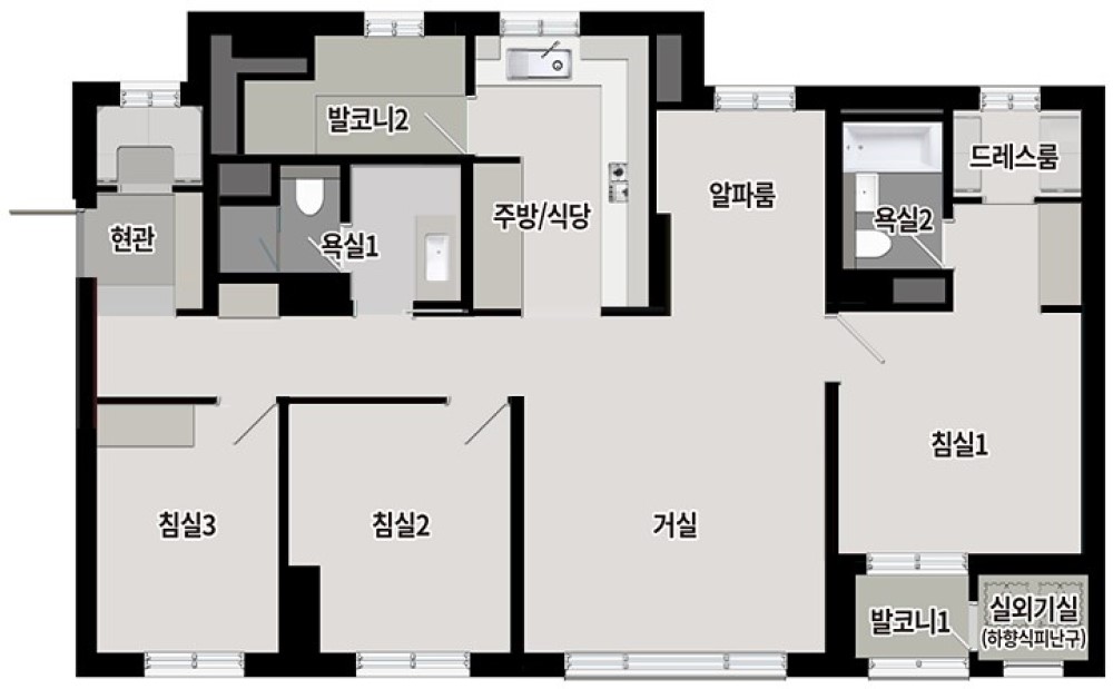 세대안내 - 84㎡C 평면도