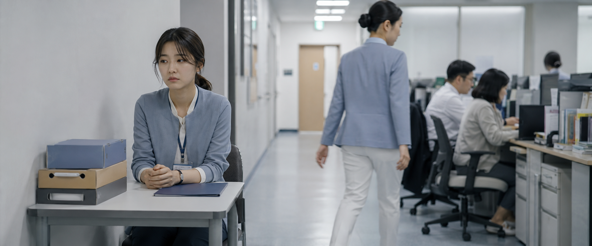 아기와 함께 출근하는 워킹맘 일러스트