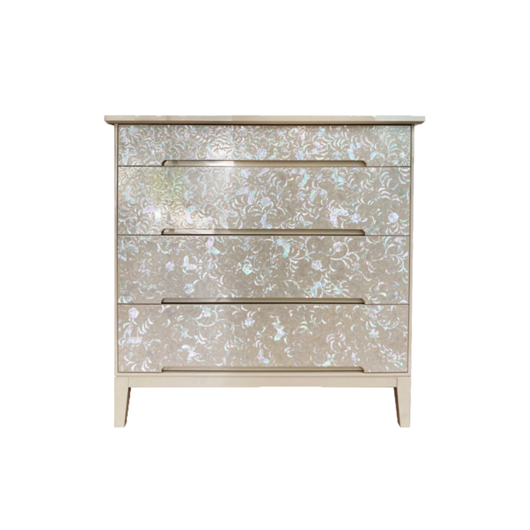 Butterfly arabesque 4 Dan box of drawers ivory