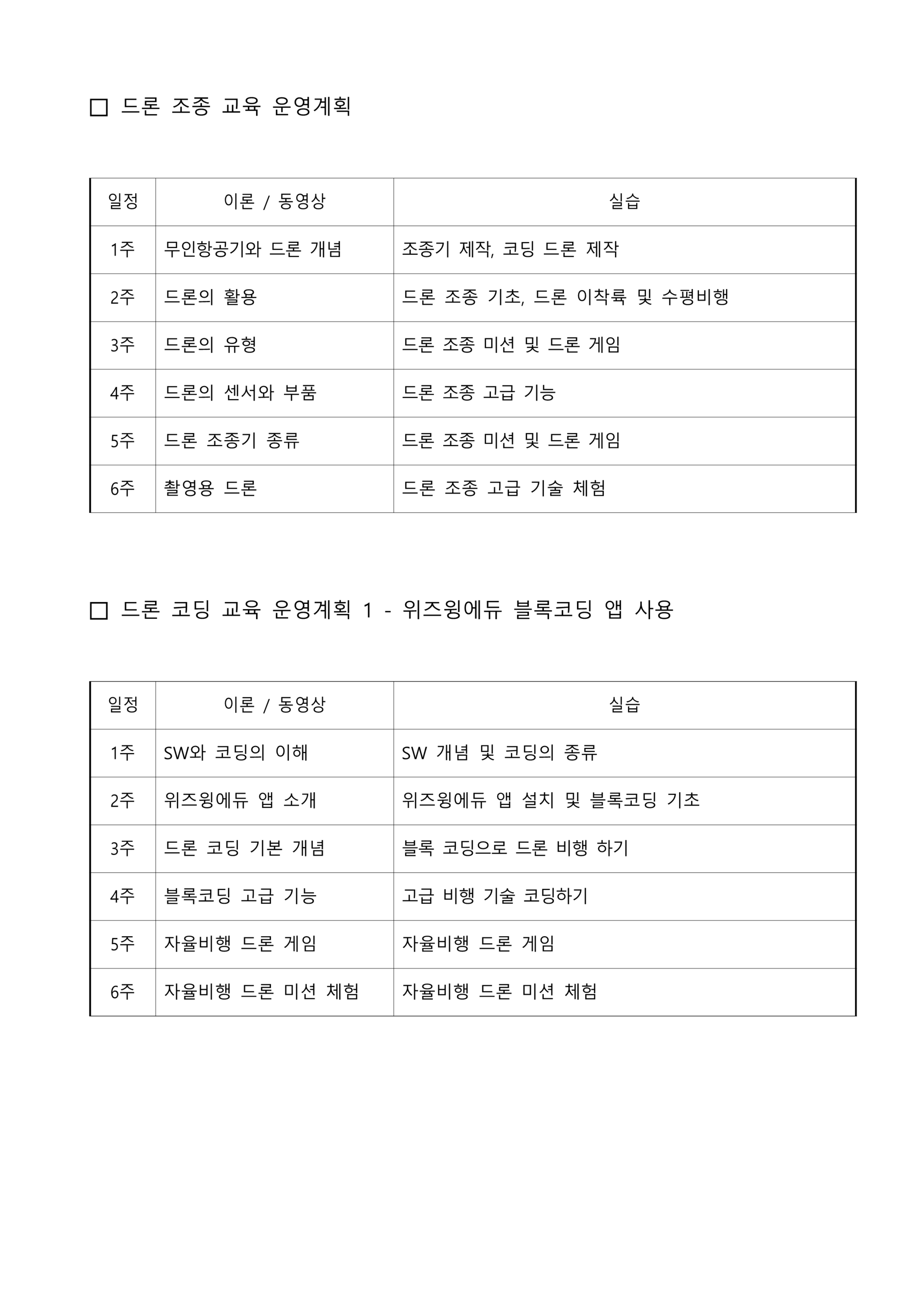 드론교육 프로그램