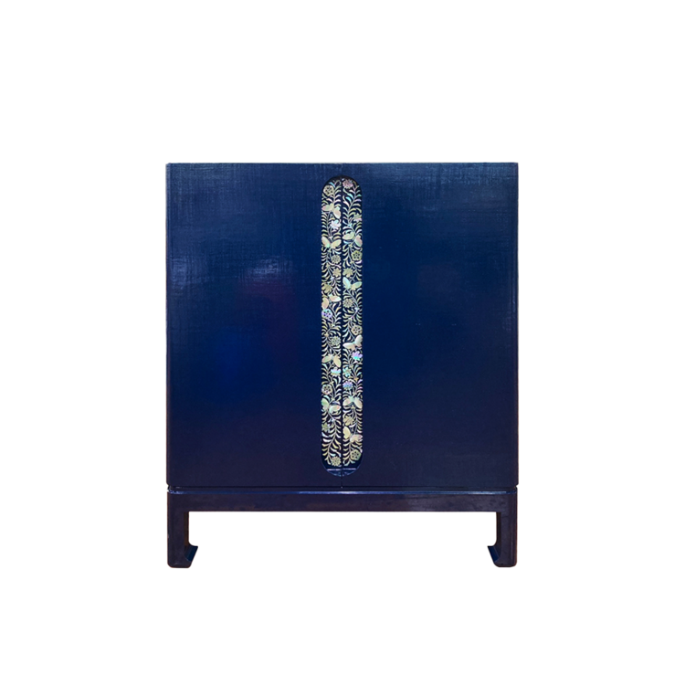 Butterfly & Arabesque Hemp Decorative Cabinet (indigo, medium)
