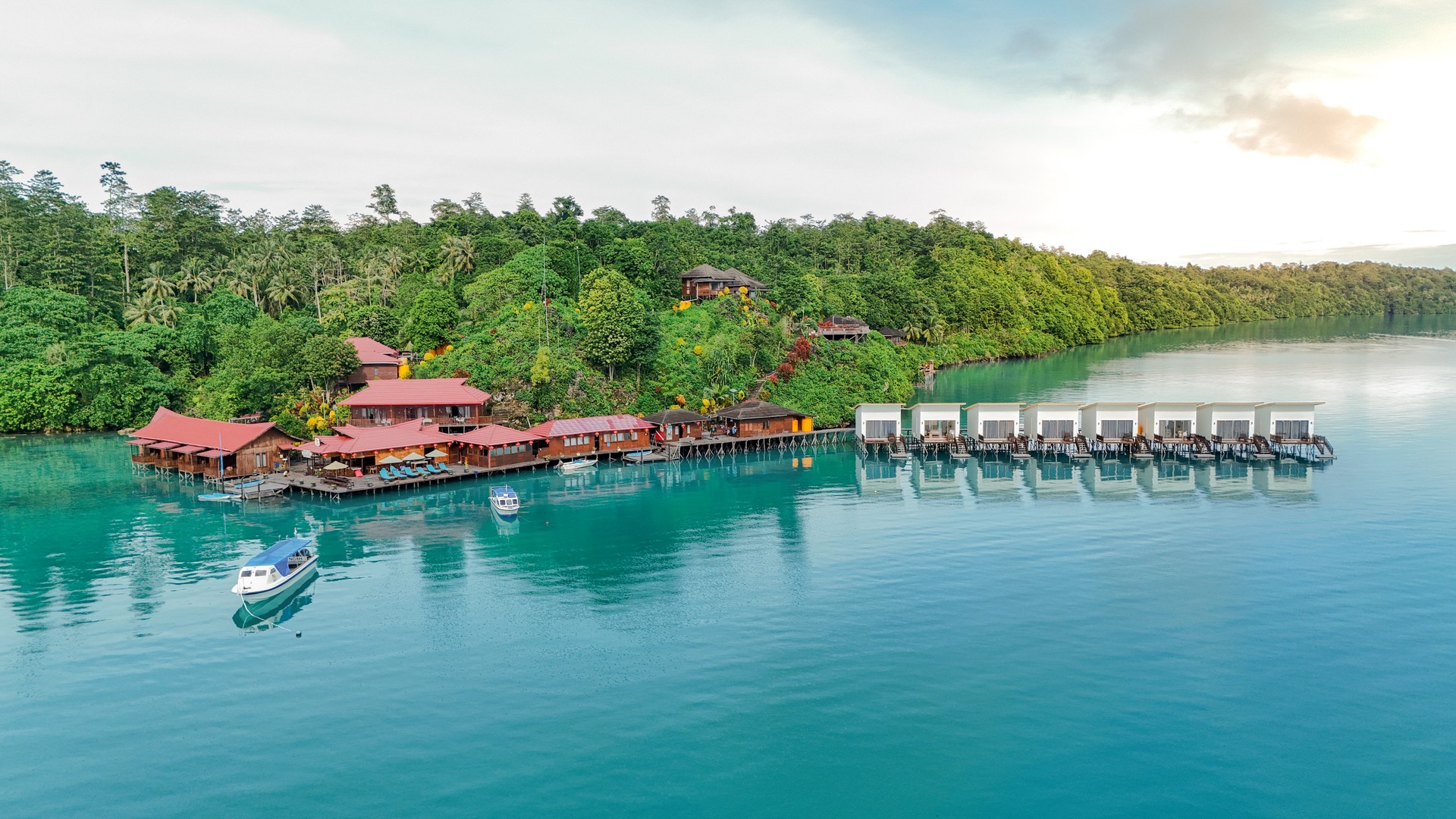하늘에서 바라본 NOAH Maratua Resort 전경