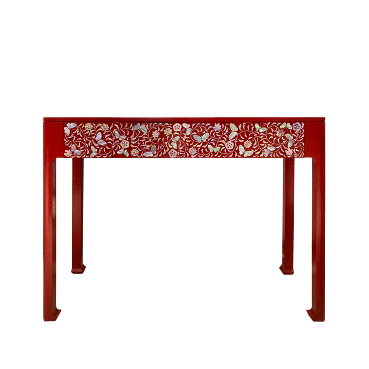 Butterfly arabesque hemp console burgundy