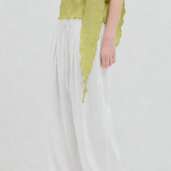 LINEN HAREM BANDING PANTS WHITE 상세 이미지