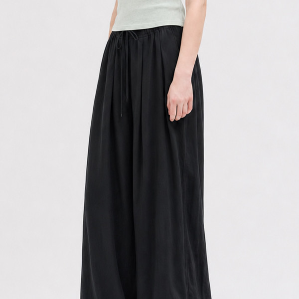 LINEN HAREM BANDING PANTS BLACK 상세 이미지