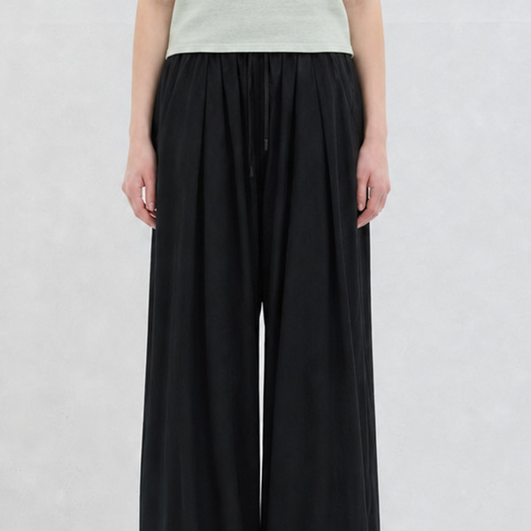 LINEN HAREM BANDING PANTS BLACK 상세 이미지