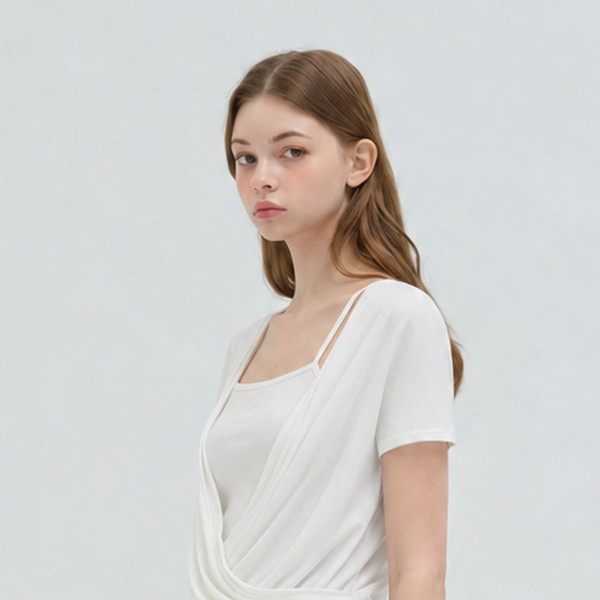 V-NECK SLEEVELESS SET IVORY 상세 이미지