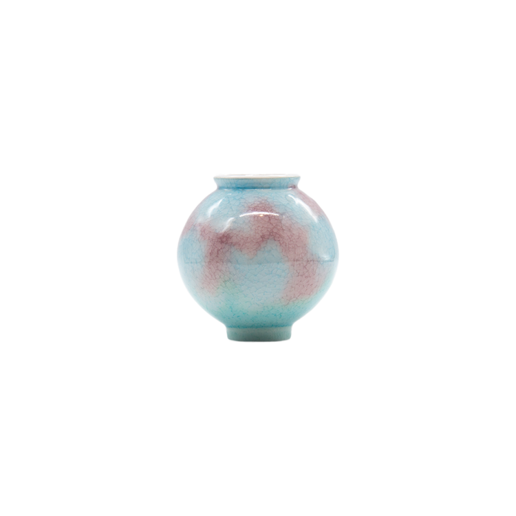 Ice-Crackle Silver Cloisonné Jar