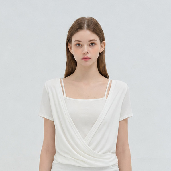 V-NECK SLEEVELESS SET IVORY 상세 이미지