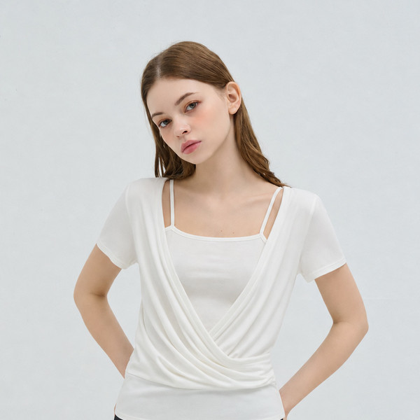 V-NECK SLEEVELESS SET IVORY 상세 이미지