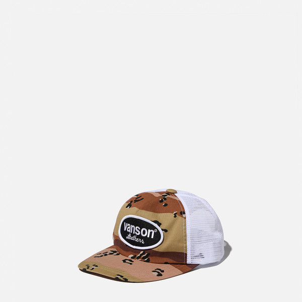 Oval Logo Vintage Mesh Cap / Desert Camo & White : HIDEANDRIDE INTL