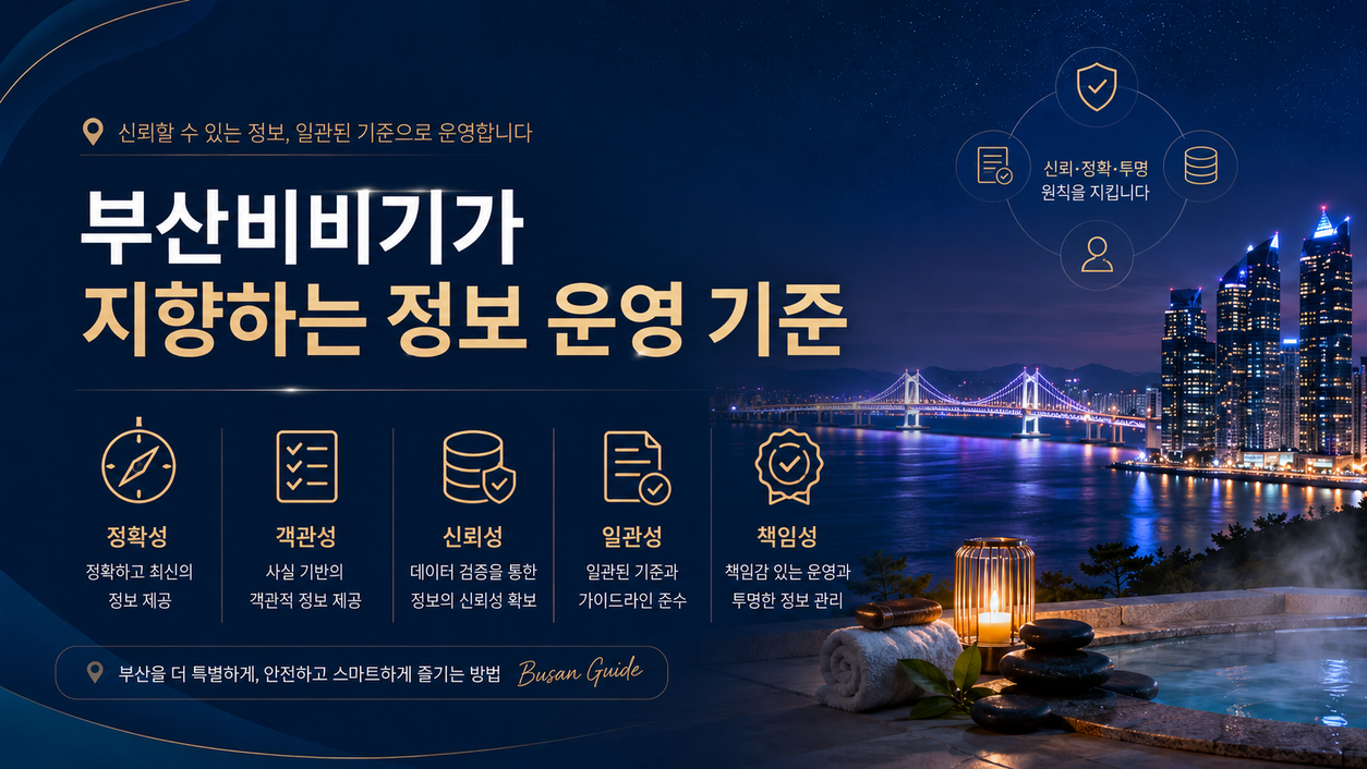 부산비비기가 지향하는 정보 운영 기준