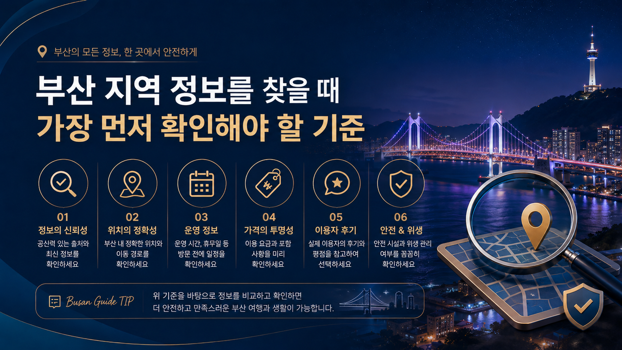 부산 지역 정보를 찾을 때 가장 먼저 확인해야 할 기준