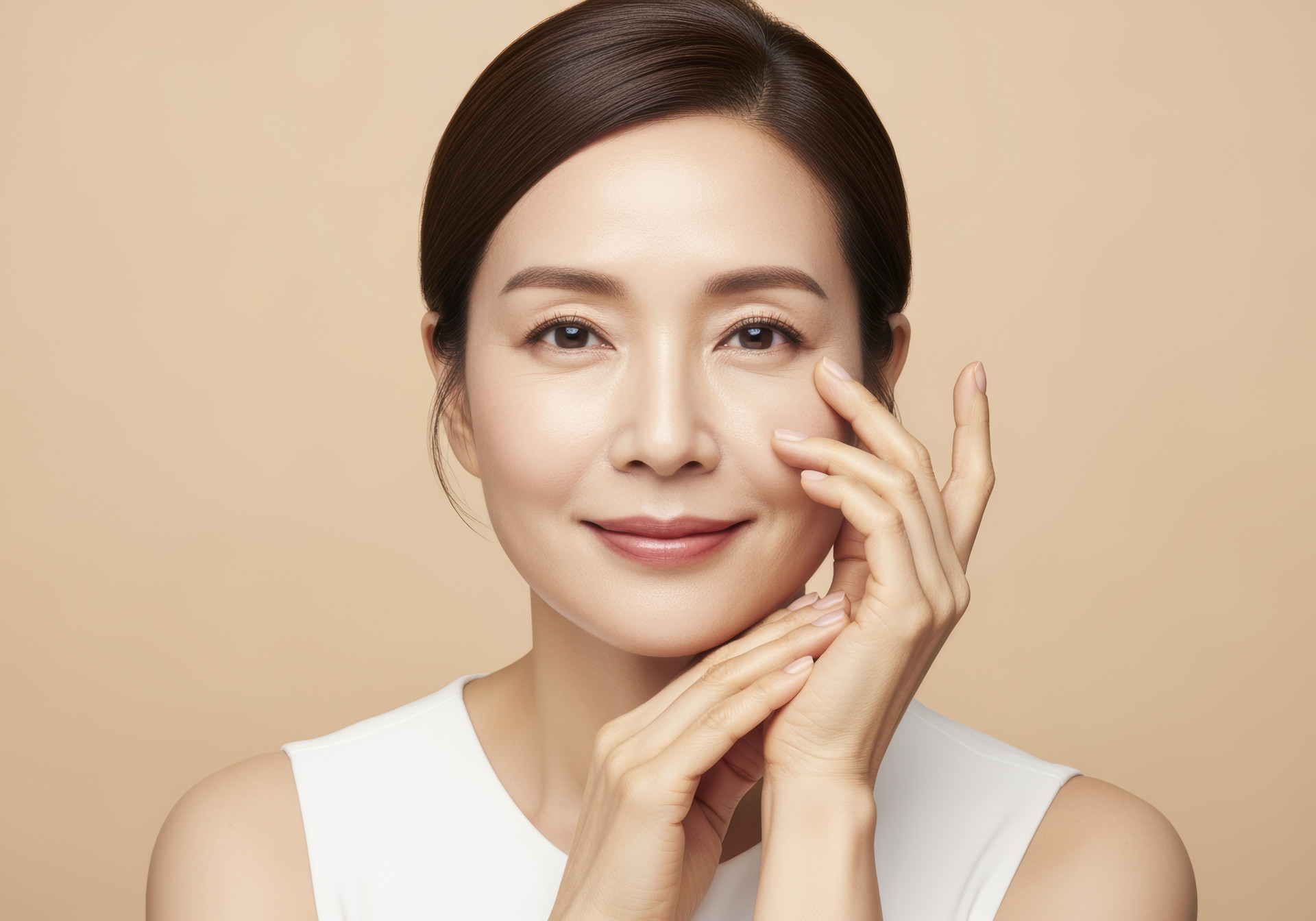 <span style="font-size:20px; font-weight:800;">잔주름 증가</span><br><br> <span style="font-size:15px; font-weight:500; line-height:1.6;">피부 탄력 저하와<br> 건조함이 함께 진행되는 경우</span>