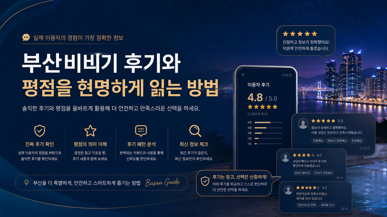 부산비비기 후기와 평점을 현명하게 읽는 방법