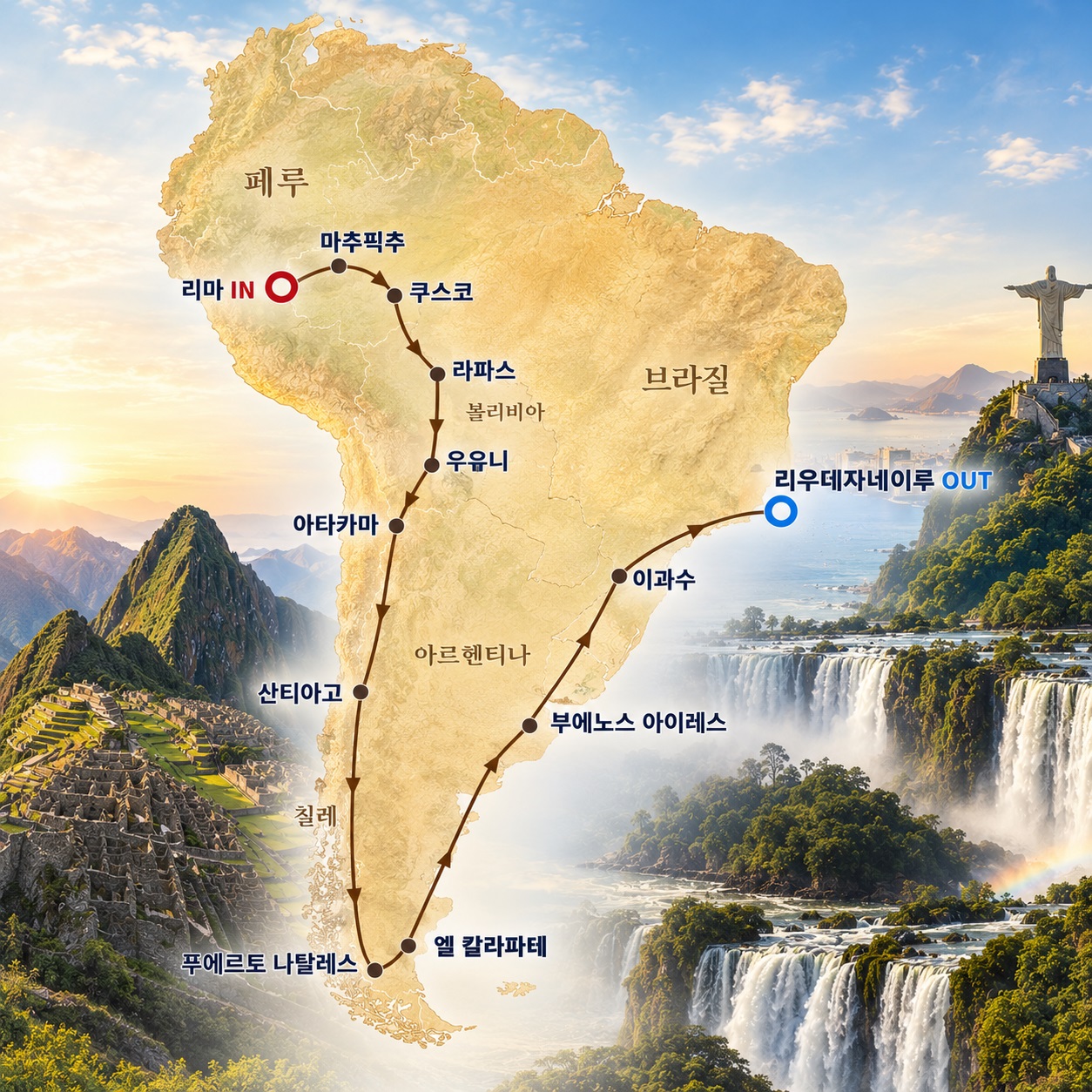 단독 6명출발 소규모 남미 일주 5개국 18일 페루 볼리비아 칠레 아르헨티나 브라질