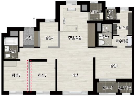 안성 금호어울림 세대안내 - 74㎡A 평면도