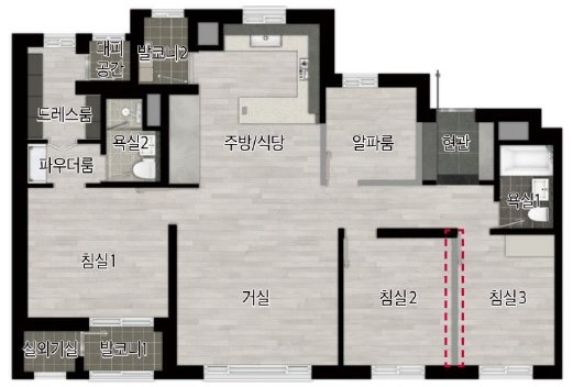 안성 금호어울림 세대안내 - 84㎡A 평면도