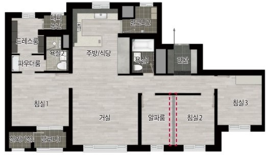 안성 금호어울림 세대안내 - 84㎡B 평면도