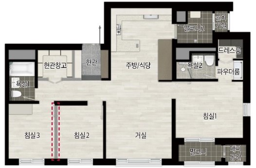 안성 금호어울림 세대안내 - 74㎡B 평면도