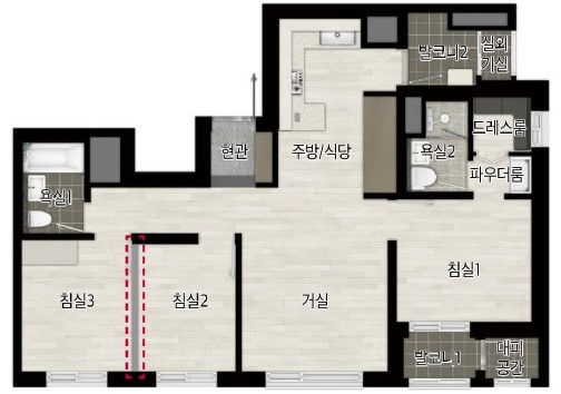 안성 금호어울림 세대안내 - 59㎡B 평면도