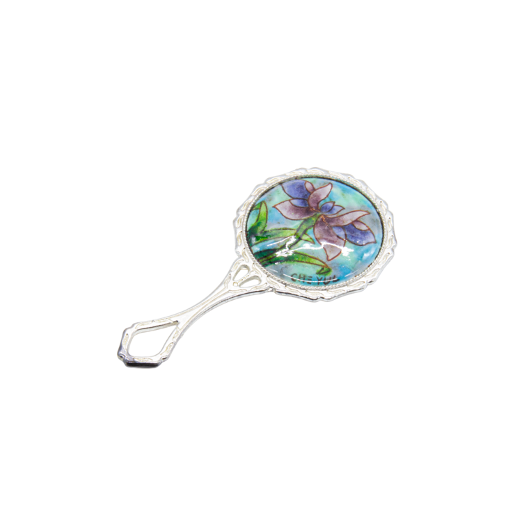 Lotus Cooper Cloisonné Hand Mirror (sky blue)
