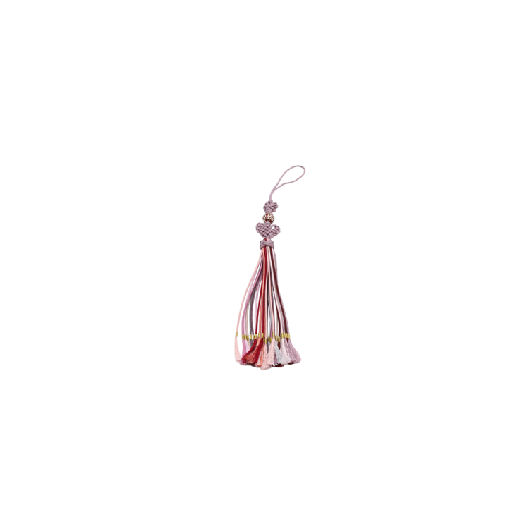 Silver Cloisonné Bead Norigae (peach pink)