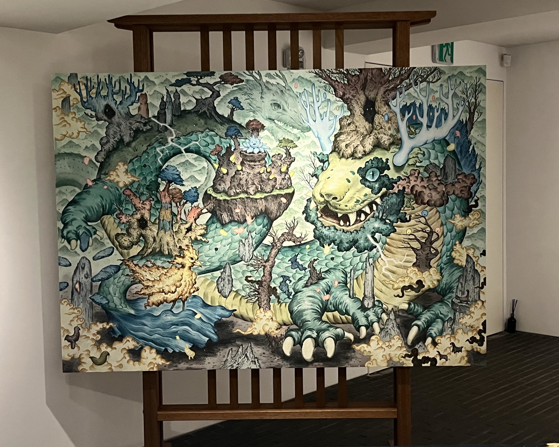 연둣빛 싹을 틔우는 푸른 용, 140x200cm, 2025-26