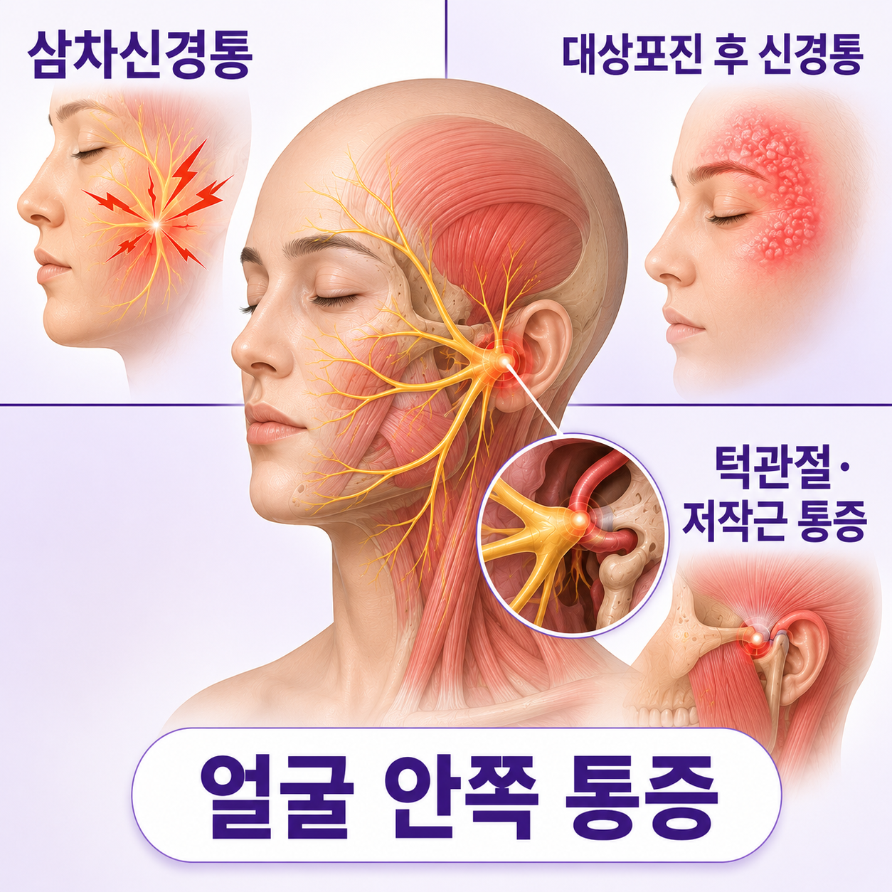 안면 통증 삼차신경통 대상포진 후 신경통