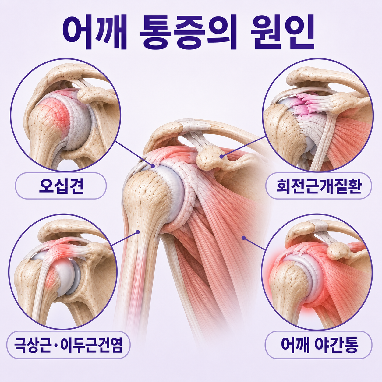 어깨 통증 오십견 회전근개 질환