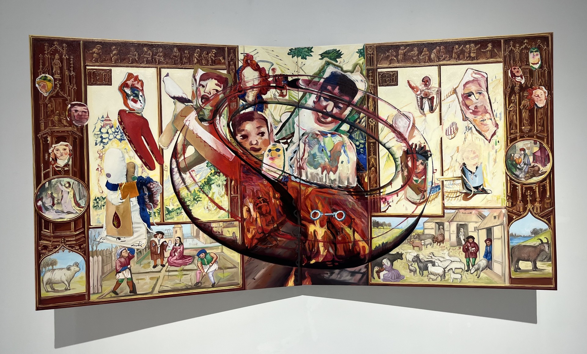 스피놀라 시간_3월:양자리, 4월:황소자리(딥티크), 152.5x305cm(2pcs.), 2020-2022