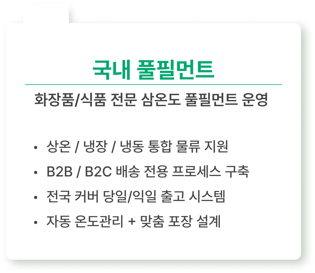 엔터라운드 국내 풀필먼트 3pl 국내배송 b2b배송 b2배송 상온 물류센터 냉장 물류센터 냉동 물류센터
